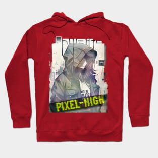 Pixel-High Vibrant Grunge Streetwear Hoodie